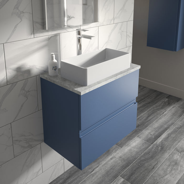 800mm Wall Hung 2-Drawer Vanity Unit & Grey Worktop Hudson Reed
