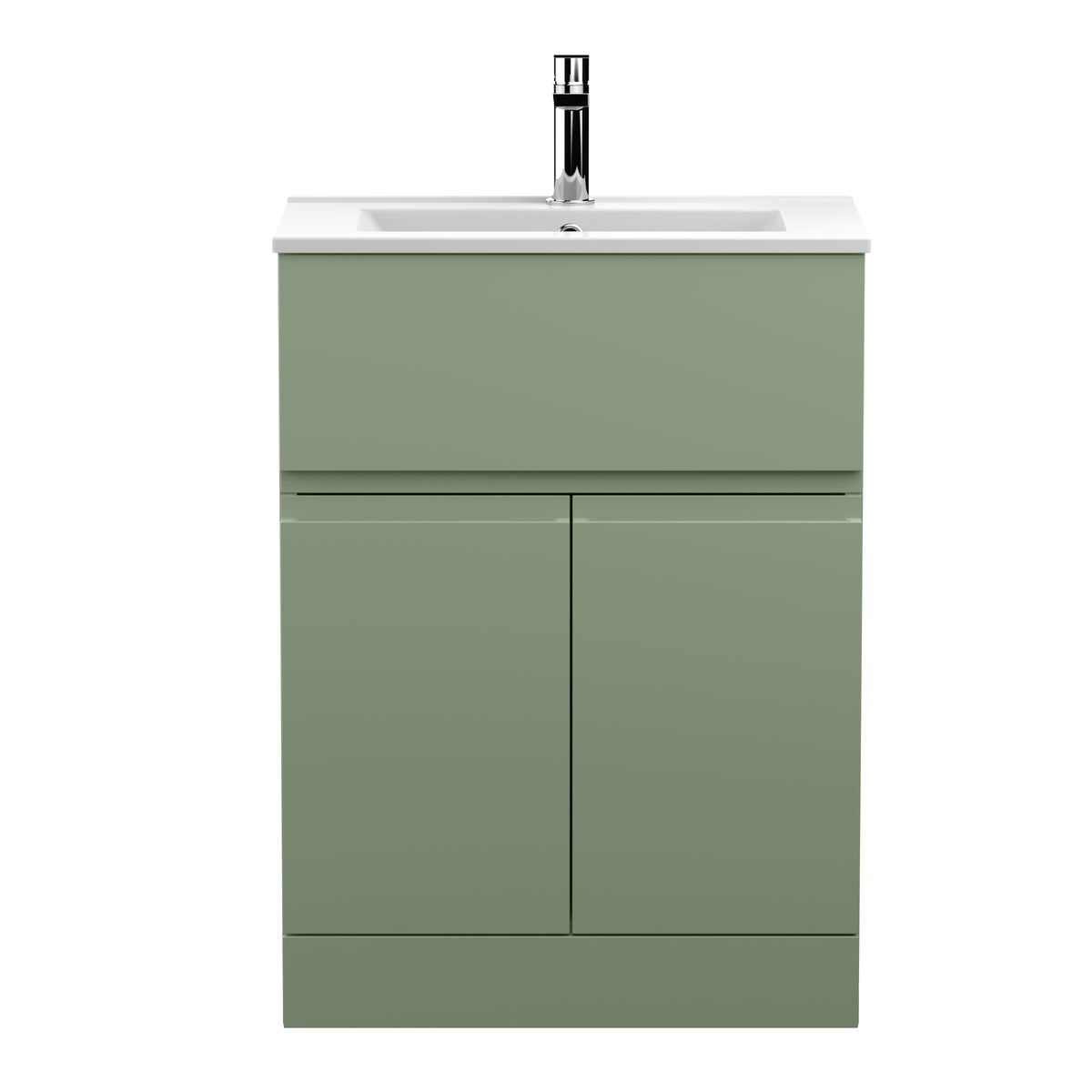600mm Floor Standing 2 Door/Drawer Unit & Basin 2 — Trade Superstore Online