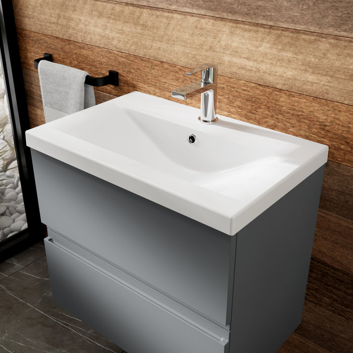 600mm Wall Hung 2-Drawer Vanity Unit & Basin 1 Hudson Reed