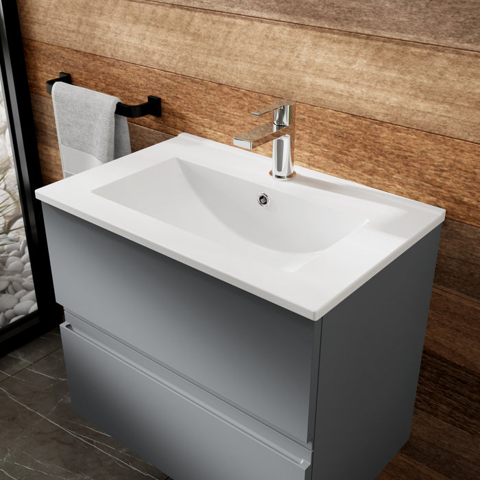 600mm Wall Hung 2-Drawer Vanity Unit & Basin 2 Hudson Reed