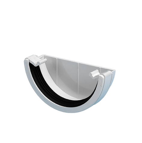 White Half Round External Stop End