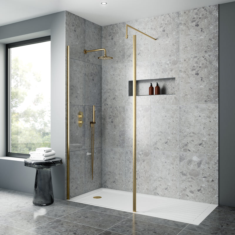 1400mm Outer Framed Wetroom Screen with Support Bar