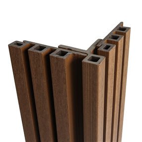 Spiced Oak Composite Slatted Cladding Corner Trim - 78 x 45 x 3600mm