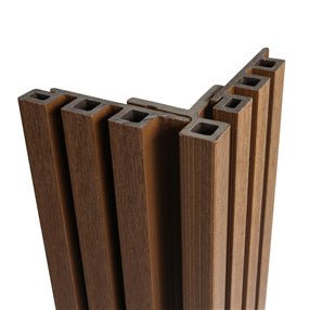 Spiced Oak Composite Slatted Cladding End Trim - 75 x 54 x 3600mm