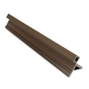 Spiced Oak Composite Slatted Cladding End Trim - 75 x 54 x 3600mm